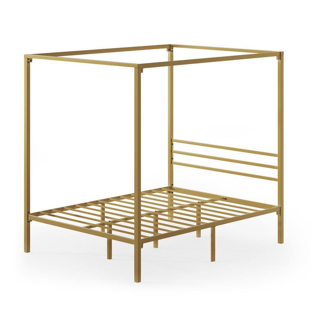 Zinus Patricia 72" Gold Metal Canopy Platform Bed Frame, Full
