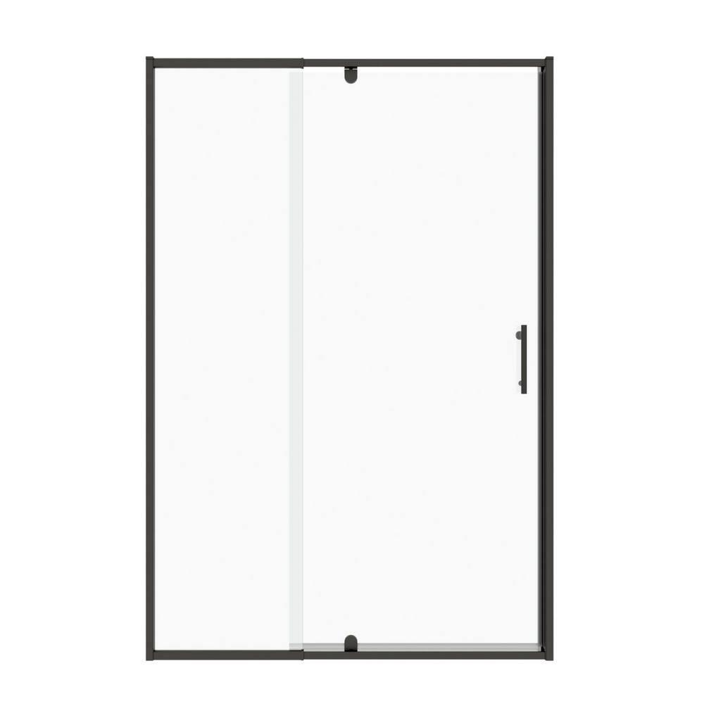 Waterpar WP1683871MB 38-42 in. W x 71 in. H Pivot Swing Semi-Frameless Shower Door With Clear Tempered Glass
