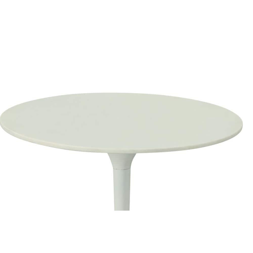 Carolina Living 30" Zaha Round Marble Top Dining Table White