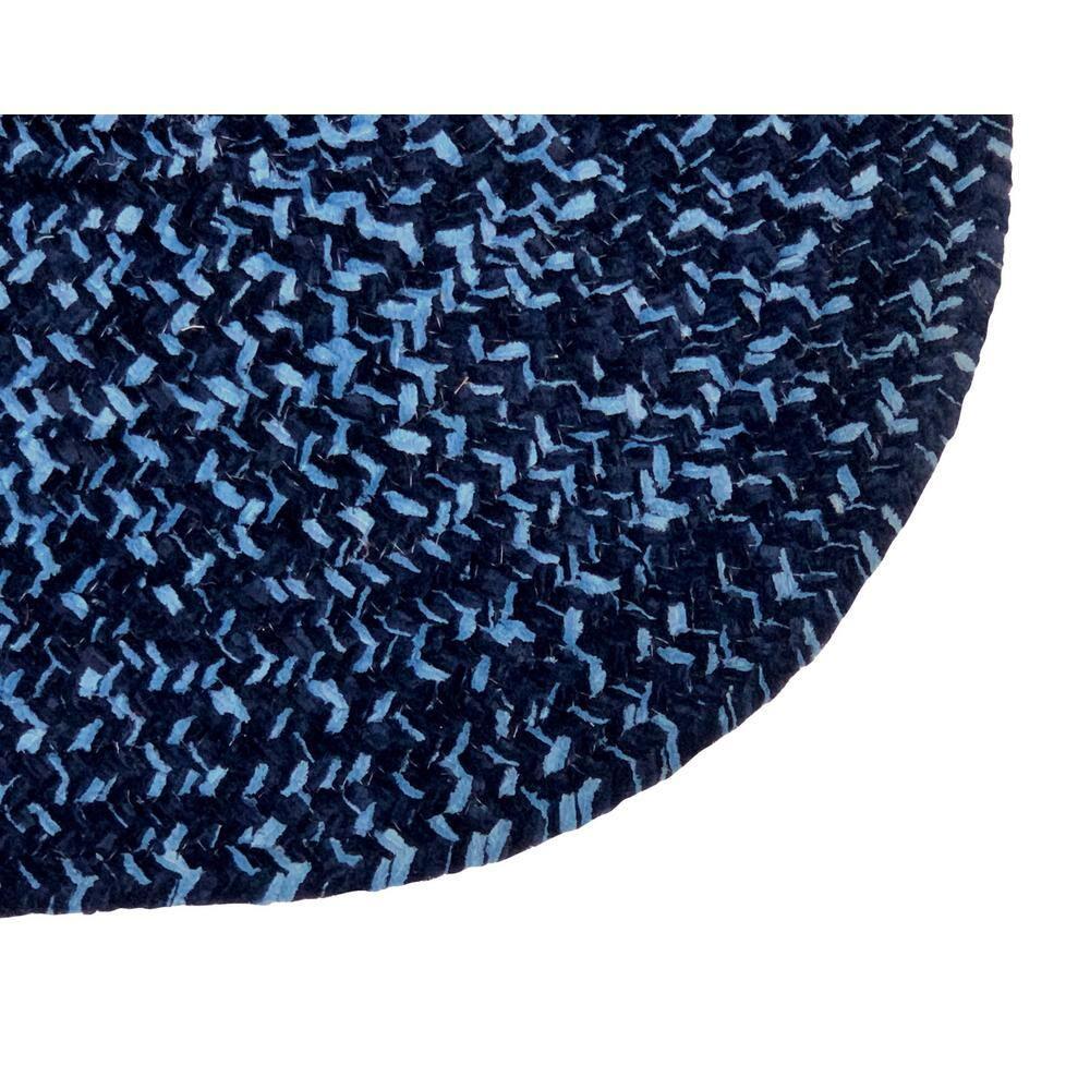30" x 50" Chenille Tweed Collection Navy & Smoke Blue Reversible Indoor Area Utility Oval Rug - Better Trends