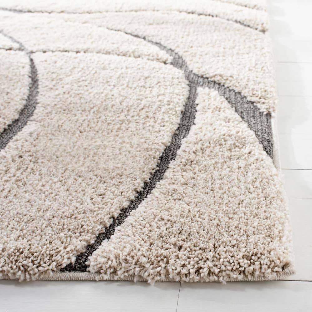Florida Shag SG471 Power Loomed Indoor Area Rug - Cream/Grey - 8'x10' - Safavieh