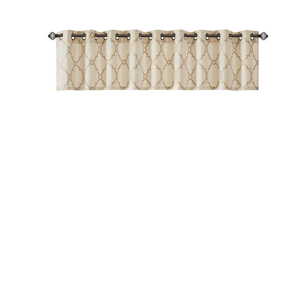 Madison Park Saratoga Fretwork Print Grommet Top Single Window Valance