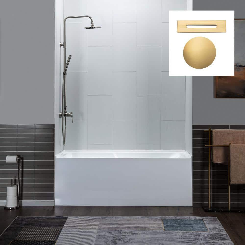 Flint 60'' x 30'' Alcove / Tile In Soaking Acrylic Bathtub