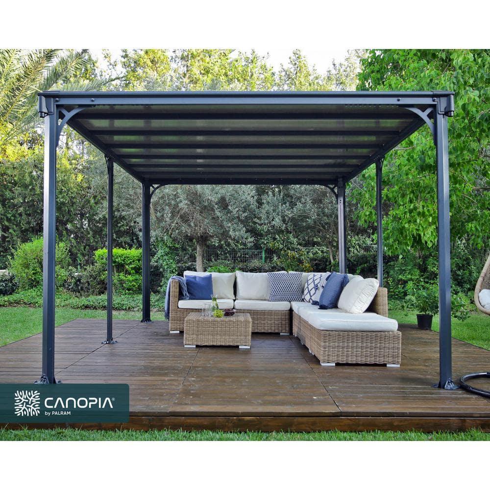 Palram - Canopia Milano 4300 10' x 14' Polycarbonate/Aluminum Gazebo - Gray/Bronze