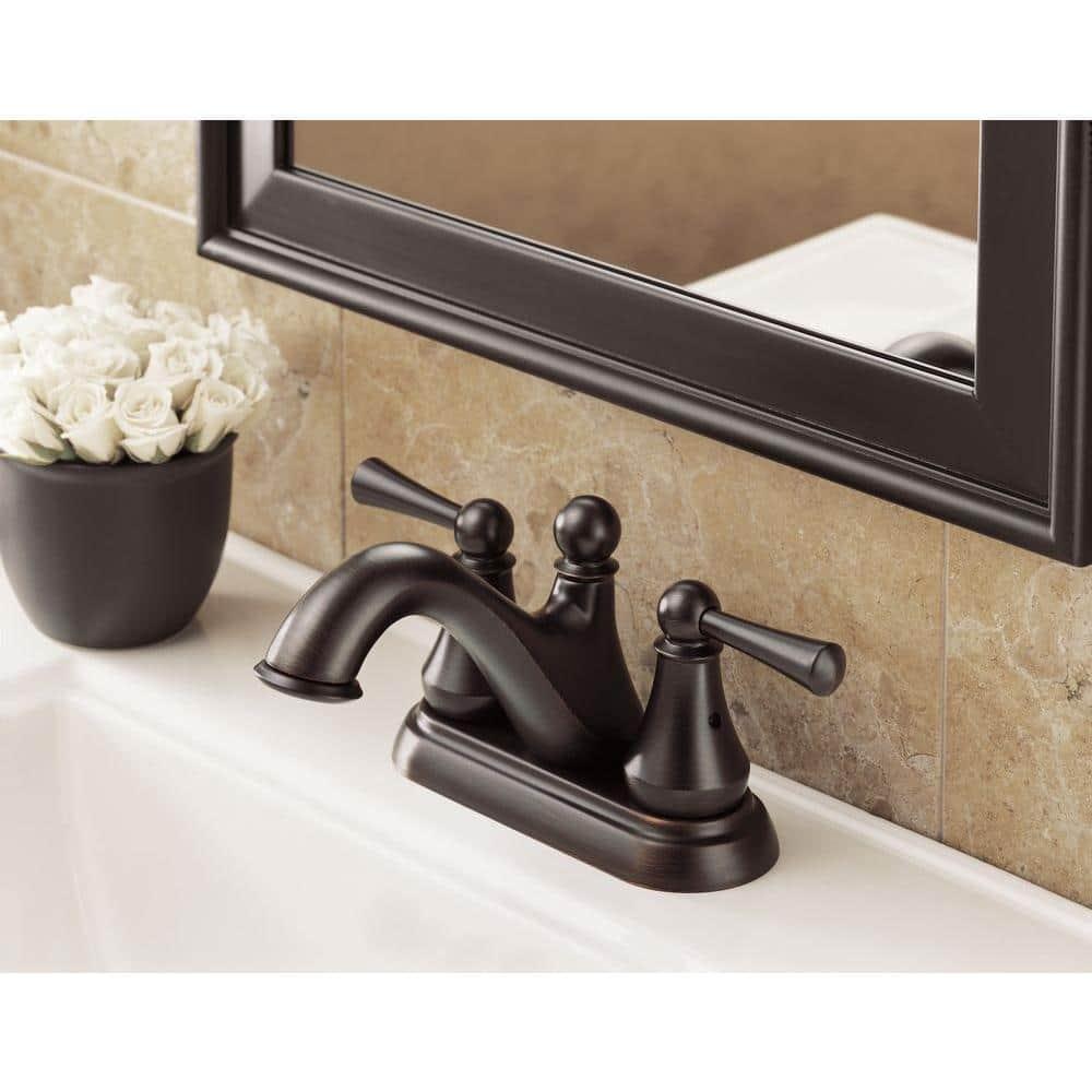 Haywood Centerset Bathroom Faucet with Drain Assembly, 2-handle Bathroom Sink Faucet