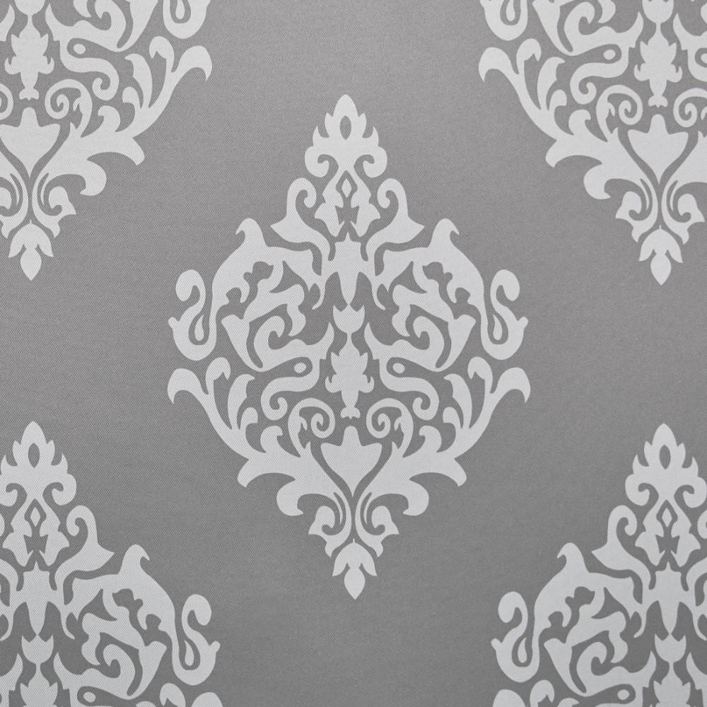 EXCLUSIVE HOME Medallion Room Darkening Blackout Grommet Top Curtain Panel Pair, 52"x63", Silver