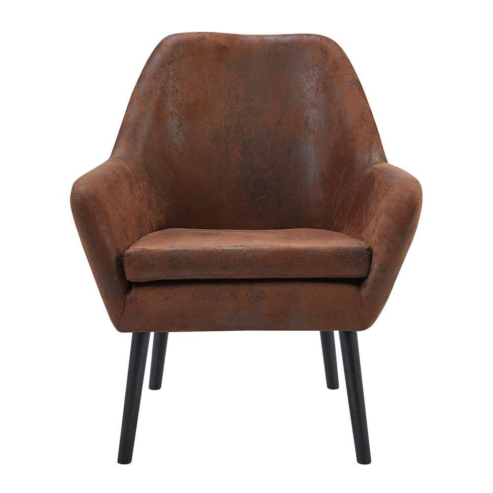 Ebern Designs Ringwold Armchair with Aged Fabric and Solid Wood Legs