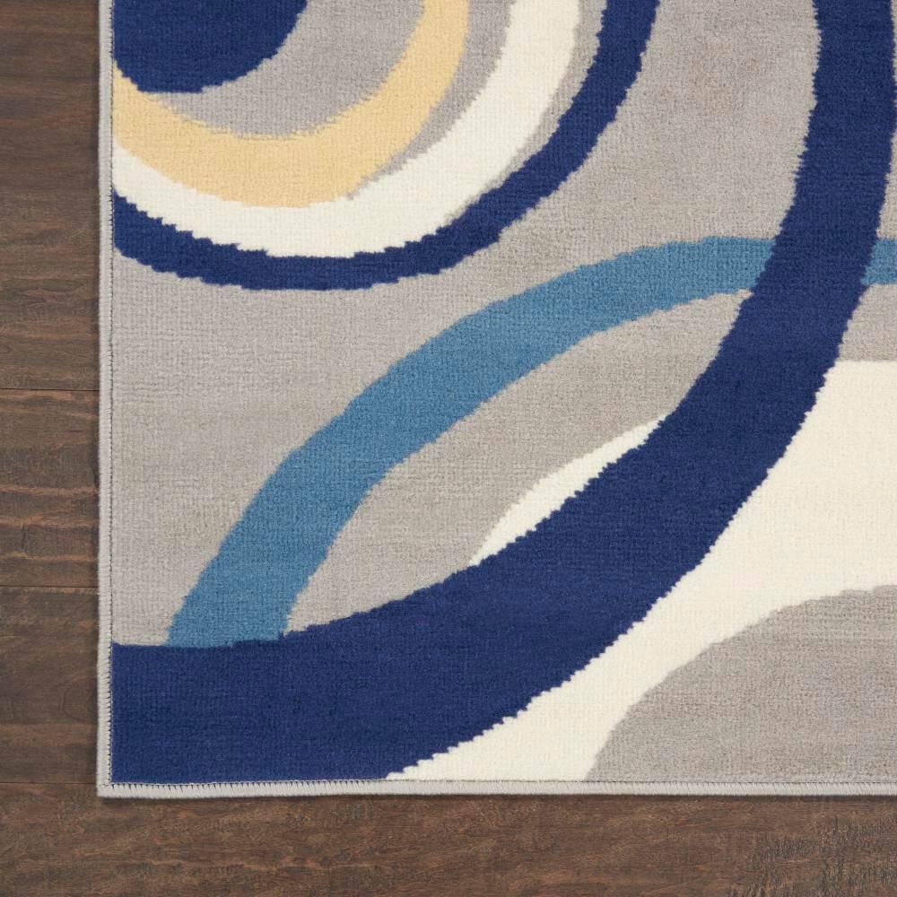 Nourison Grafix 5'3" x 7'3" (5' x 7') Grey Area Rug Retro Contemporary Geometric by Nourison
