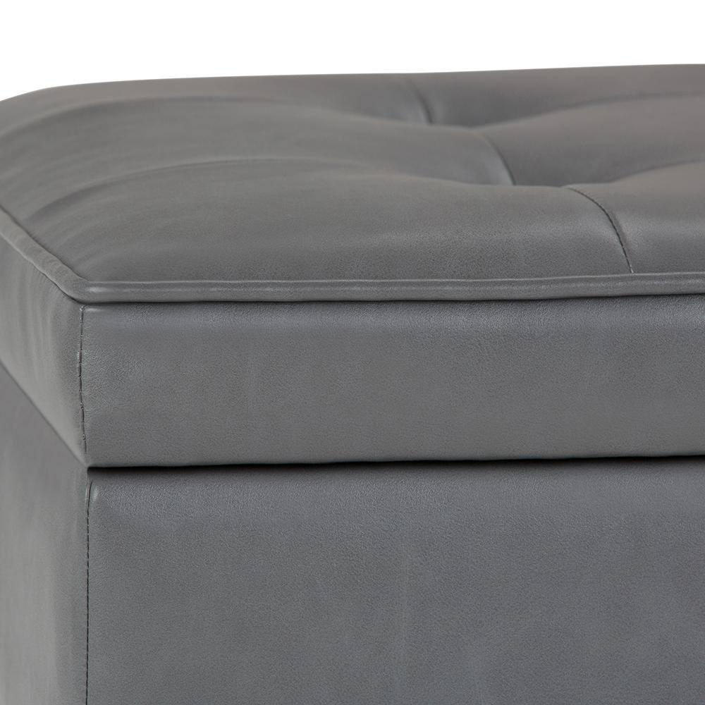 Simpli Home Cosmopolitan 44"W Transitional Tufted Storage Ottoman Bench with Lift Top