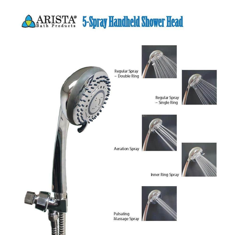 ARISTA 5-Spray Handheld Shower Head in Chrome 2.0 GPM