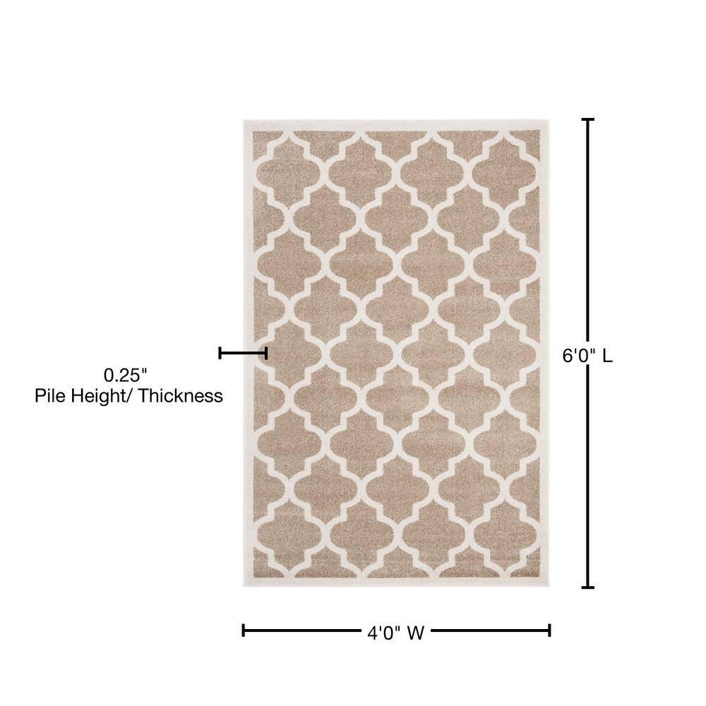 Amherst AMT420 Power Loomed Indoor Area Rug - Wheat/Beige - 4'x6' - Safavieh
