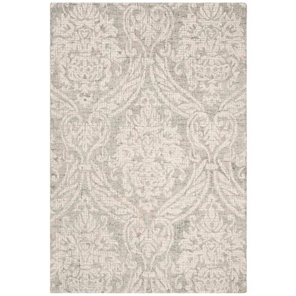 Abstract ABT204 Handmade Indoor Accent Rug - Grey/Ivory - 2'x3' - Safavieh