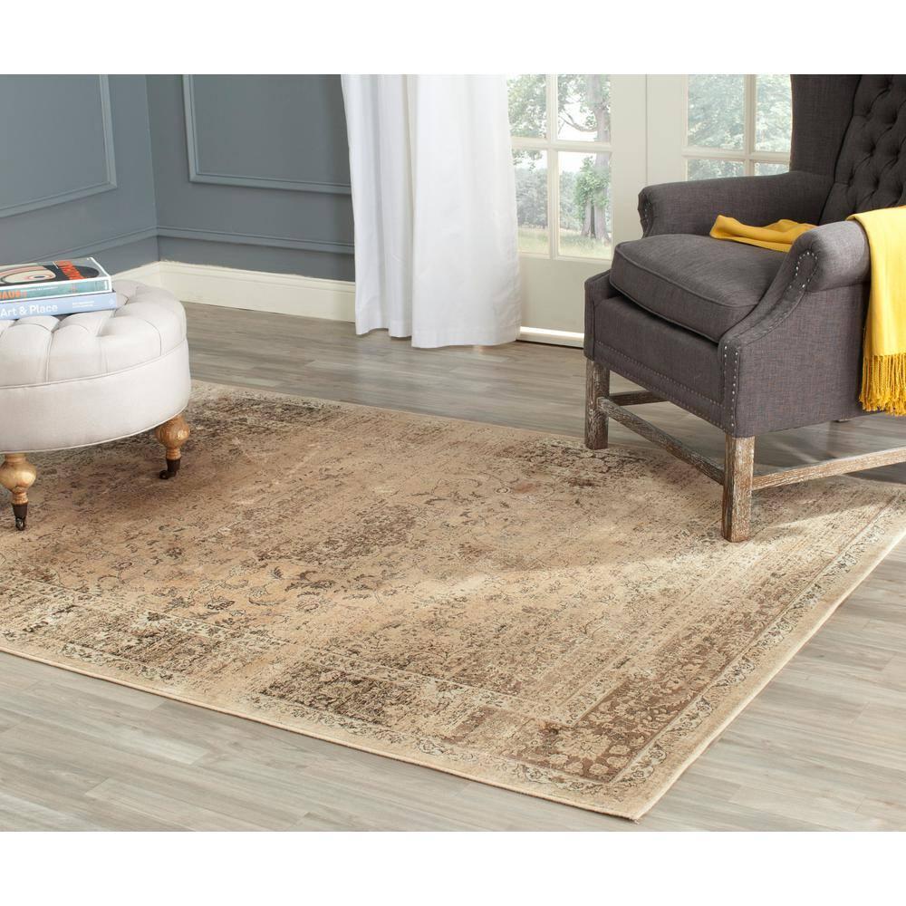 Vintage VTG113 Power Loomed Indoor Skid-Resistant Accent Rug - Warm Beige - 3'3"x5'7" - Safavieh