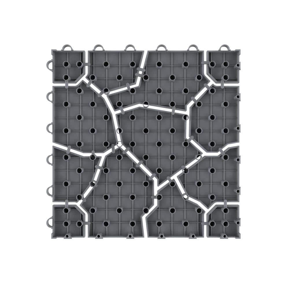 Pure Garden 6-Pack of Interlocking Weather-Resistant Deck Tiles (Gray)