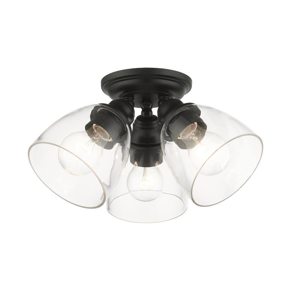 Livex Lighting Montgomery 3 - Light Flush Mount in  Black