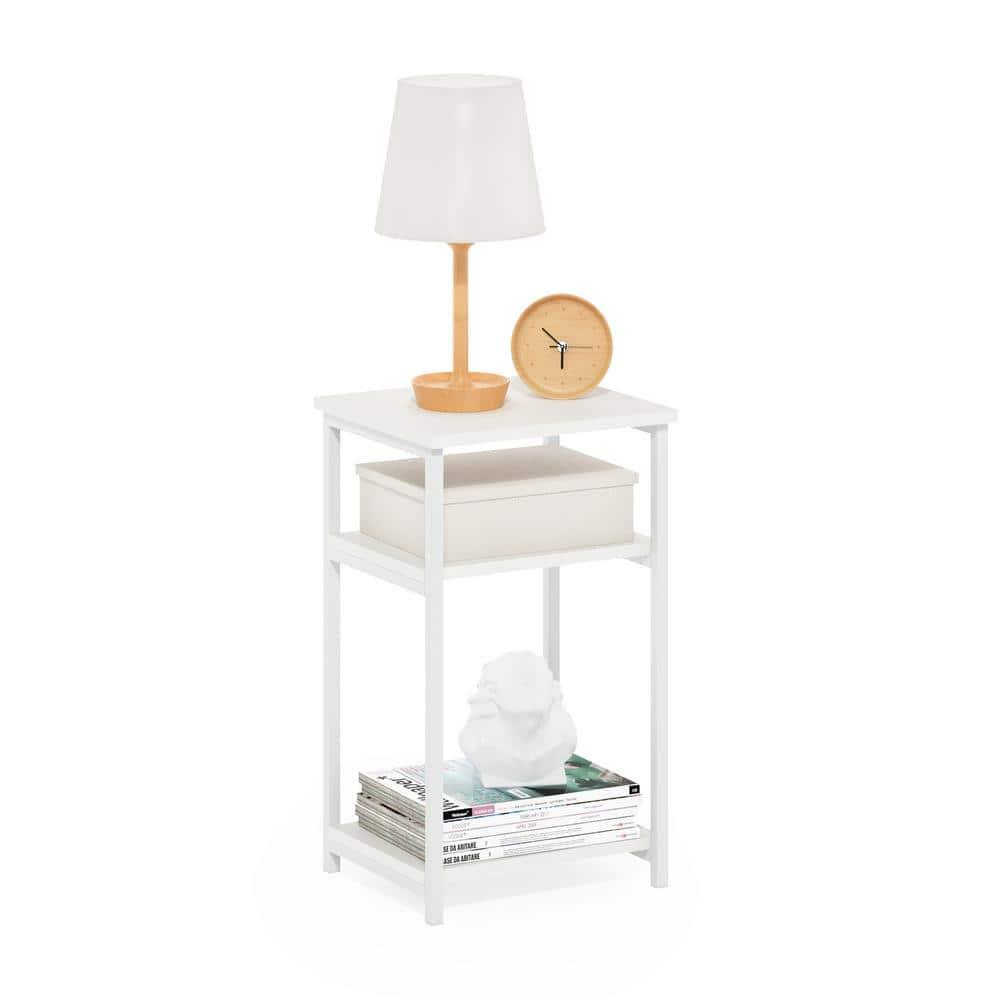 3-Tier Industrial Metal Frame End Table with Storage Shelves, 1-Pack