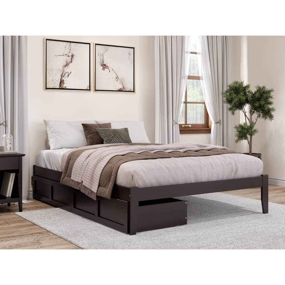 Queen Colorado Bed with 2 Drawers Espresso - AFI