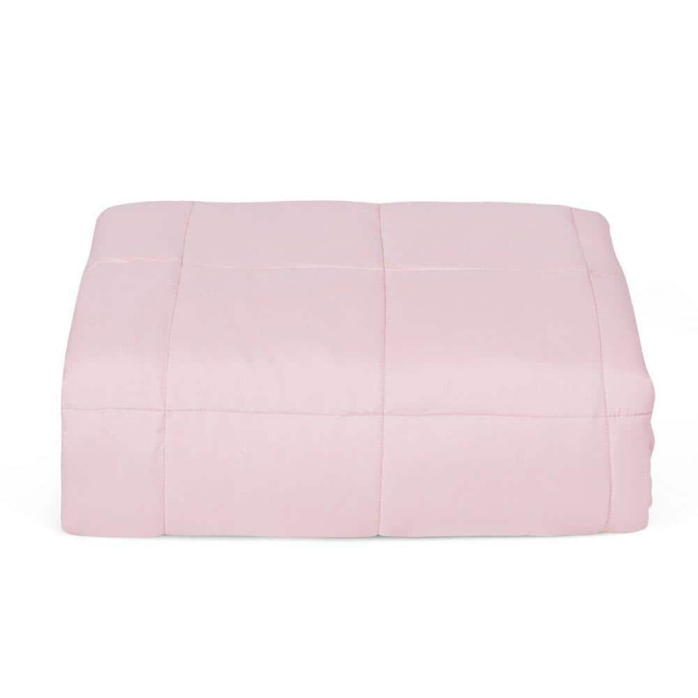 Gymax 20 lbs Heavy Weighted Blanket 3 Piece Set w/ Hot & Cold Duvet Covers 60''x80'' Pink