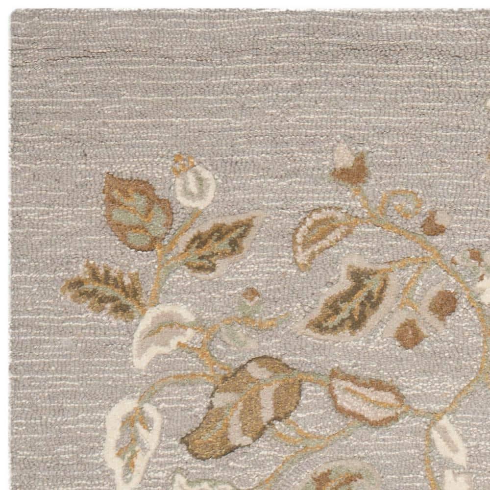 SAFAVIEH Martha Stewart Autumn Woods Floral Area Rug, Grey Squirrel, 5' x 8'