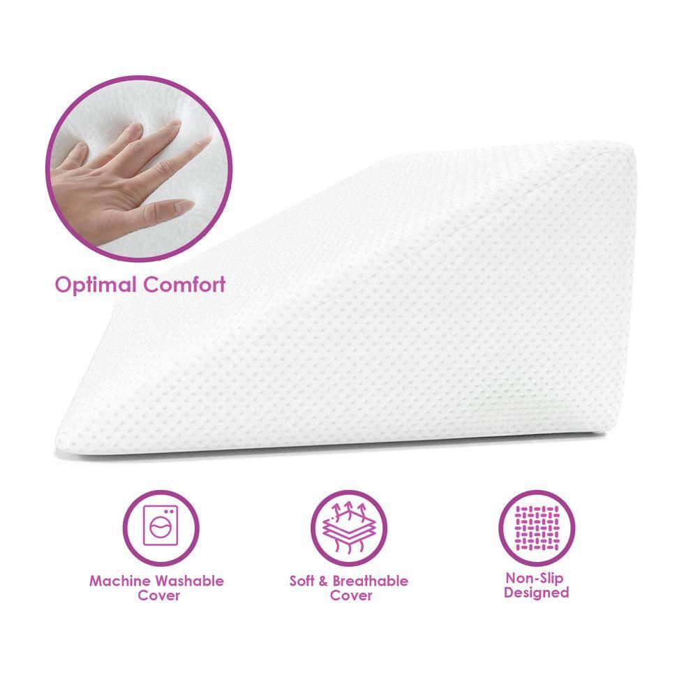 Home Sweet Home Bed Wedge Pillow with Memory Foam Top