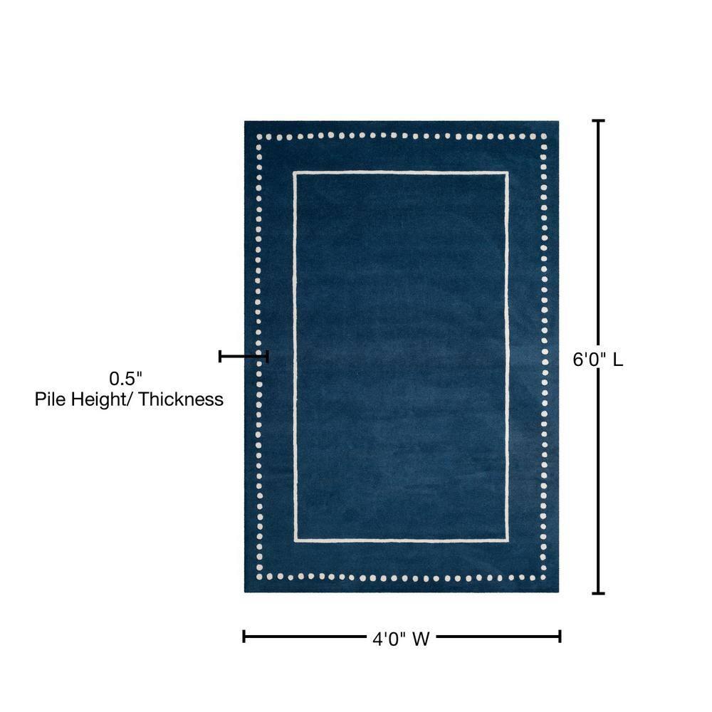 Bella BEL151 Hand Tufted Area Rug - Navy Blue/Ivory - 4'x6' - Safavieh.