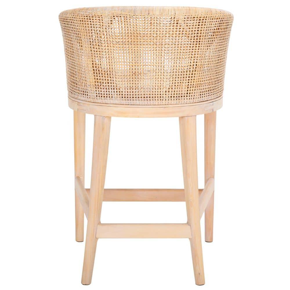 Brando Counter Stool - BST4000 - Natural/White Washed - Safavieh