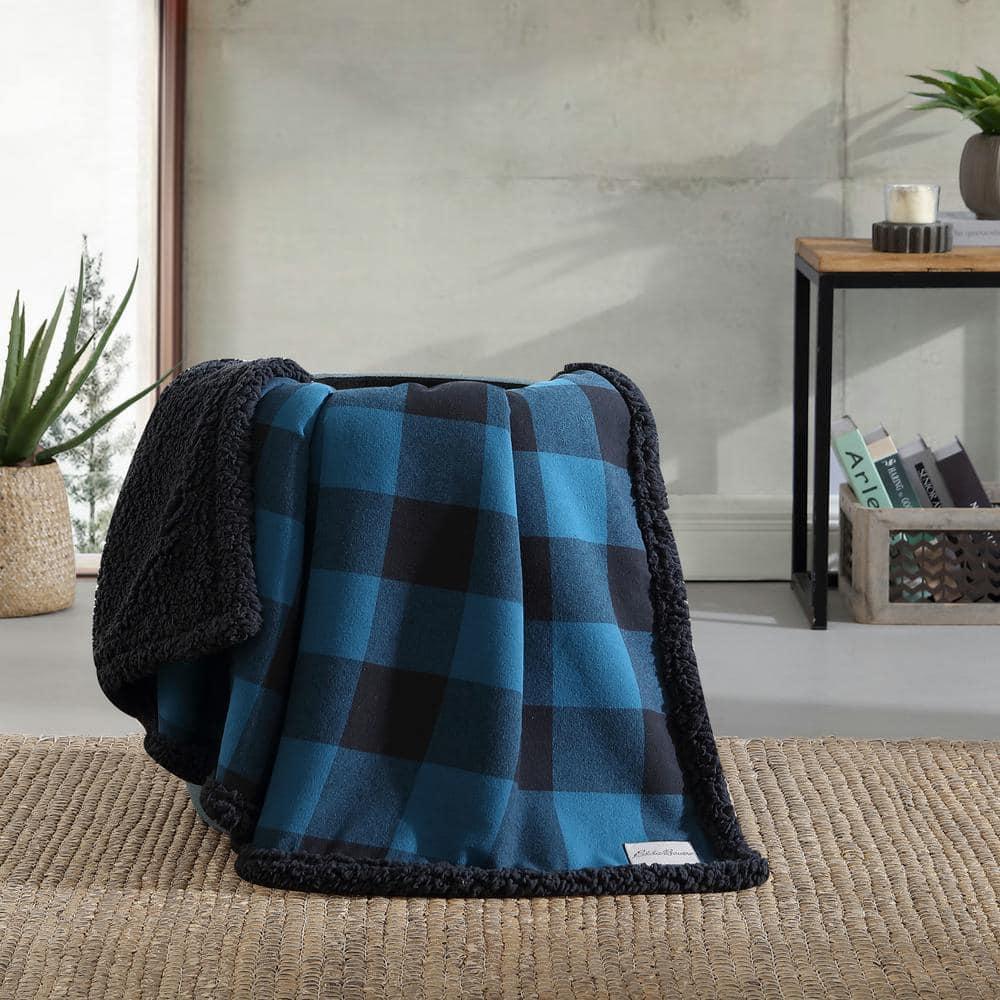 Eddie Bauer Eddie Bauer Cabin Plaid Flannel/Sherpa Throw Blanket