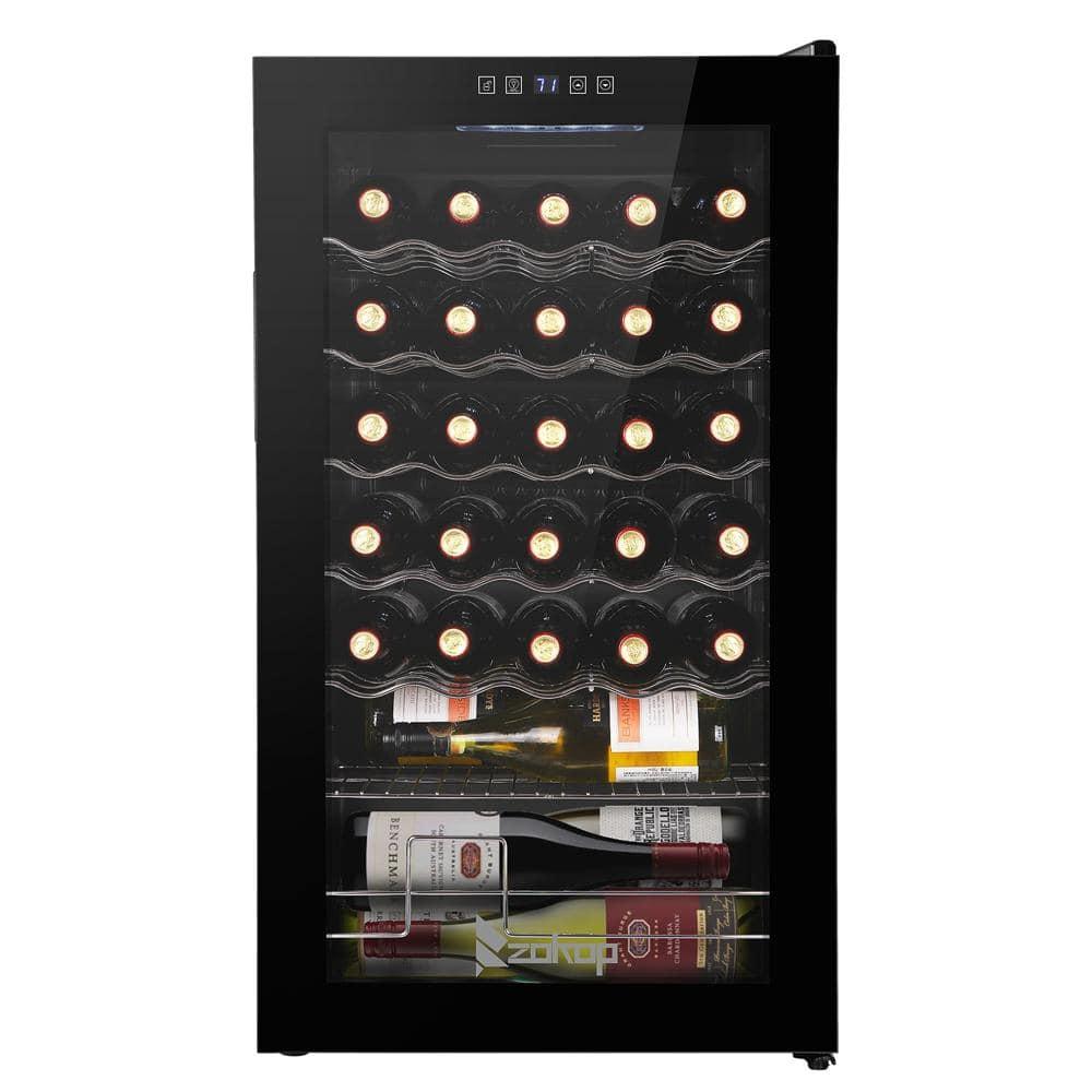SalonMore 34 Bottle Compressor ElectronicTransparent Glass Door Wine Cabinet