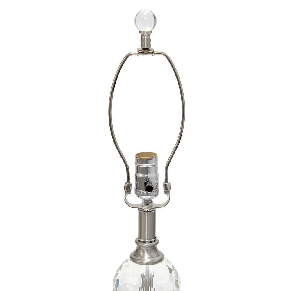 Lalia Home Crystal Drop Table and Floor Lamp Set Metallic Silver : Metallic Silver, Brushed Nickel Base ,Modern Lighting