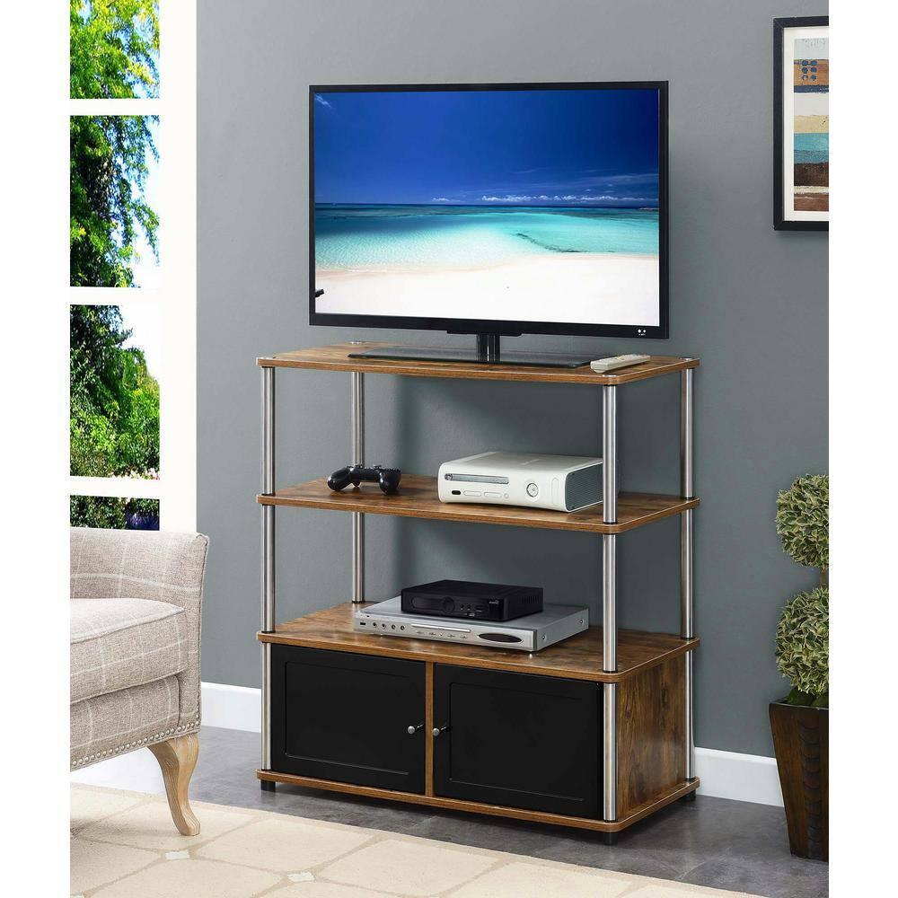 Convenience Concepts Designs2Go Highboy TV Stand with Storage Cabinets and Shelves for TVs up to 40 Inches, Barnwood