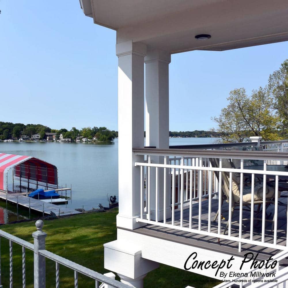 6" x 9' Endura-Aluminum Wellington Style Column, Square Shaft (For Post Wrap Installation), Non-Tapered, Gloss White Finish w/ Capital & Base