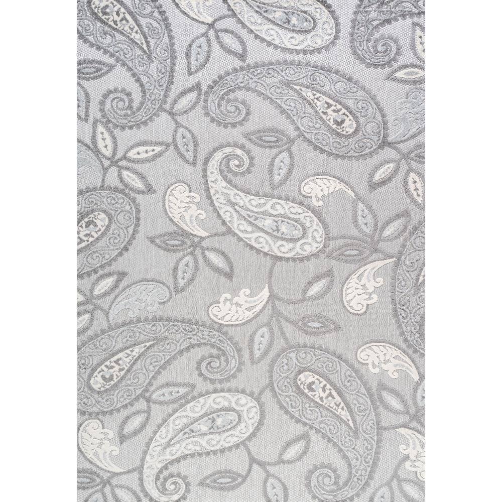 4'x6' Julien Paisley High-Low Indoor/Outdoor Area Rug, Light Gray - JONATHAN Y
