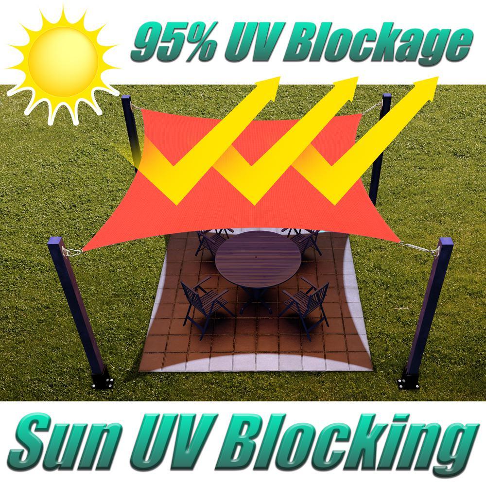Amgo 10' x 13' Red Rectangle Sun Shade Sail Canopy Awning UPF50+ AGTAPR0810, 95% UV Blockage, Water & Air Permeable, Commercial and Residential, 3 Years Warranty (We Make Custom Size)