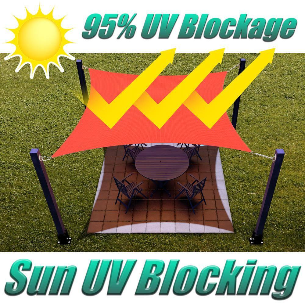 Amgo 12' x 12' Red Rectangle Sun Shade Sail Canopy Awning UPF50+ AGTAPR0810, 95% UV Blockage, Water & Air Permeable, Commercial and Residential, 3 Years Warranty (We Make Custom Size)
