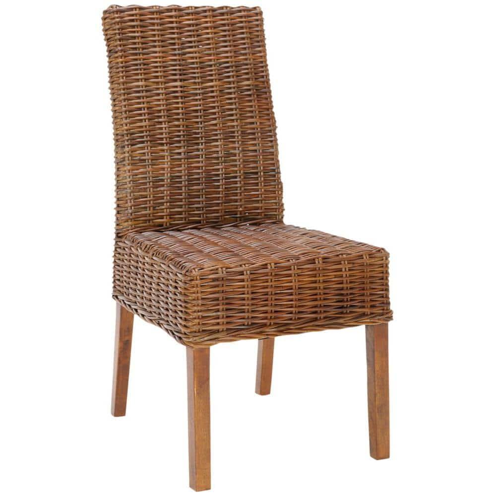 Sanibel 18''H Rattan Side Chair (Set of 2) - Antique Walnut - Safavieh