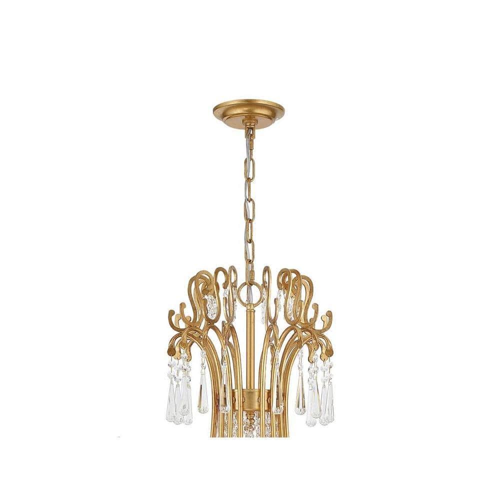 Crystorama Arcadia 15 Light Antique Gold Chandelier - 46.25"W x 54.75"H