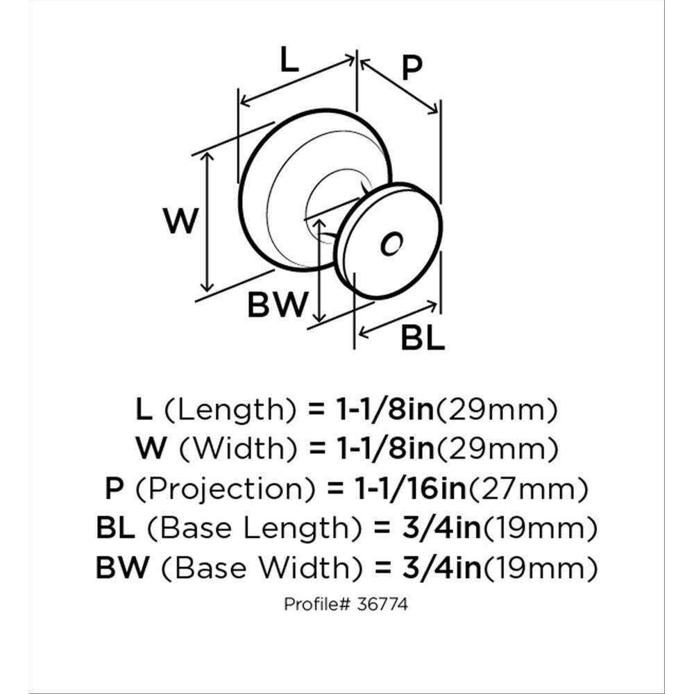 Ville 1 1/8" Diameter Round Knob