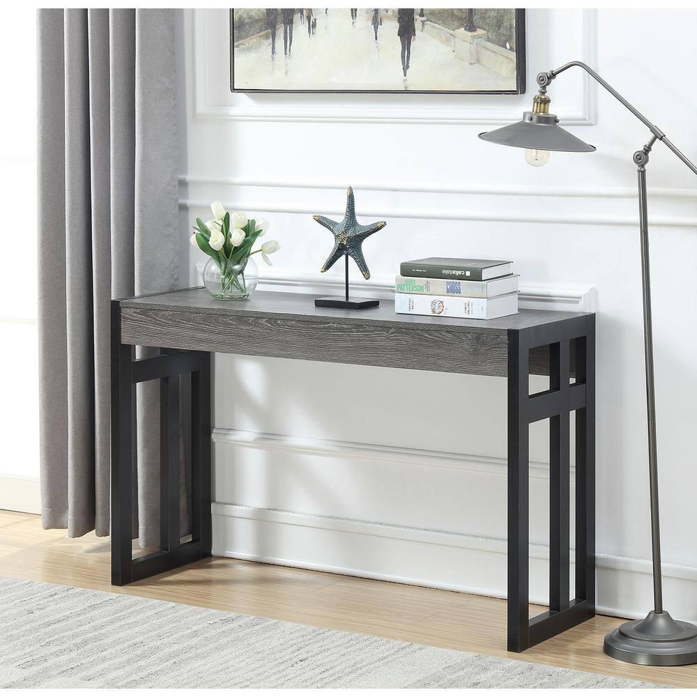 Convenience Concepts Monterey Console Table, Weathered Gray/Black