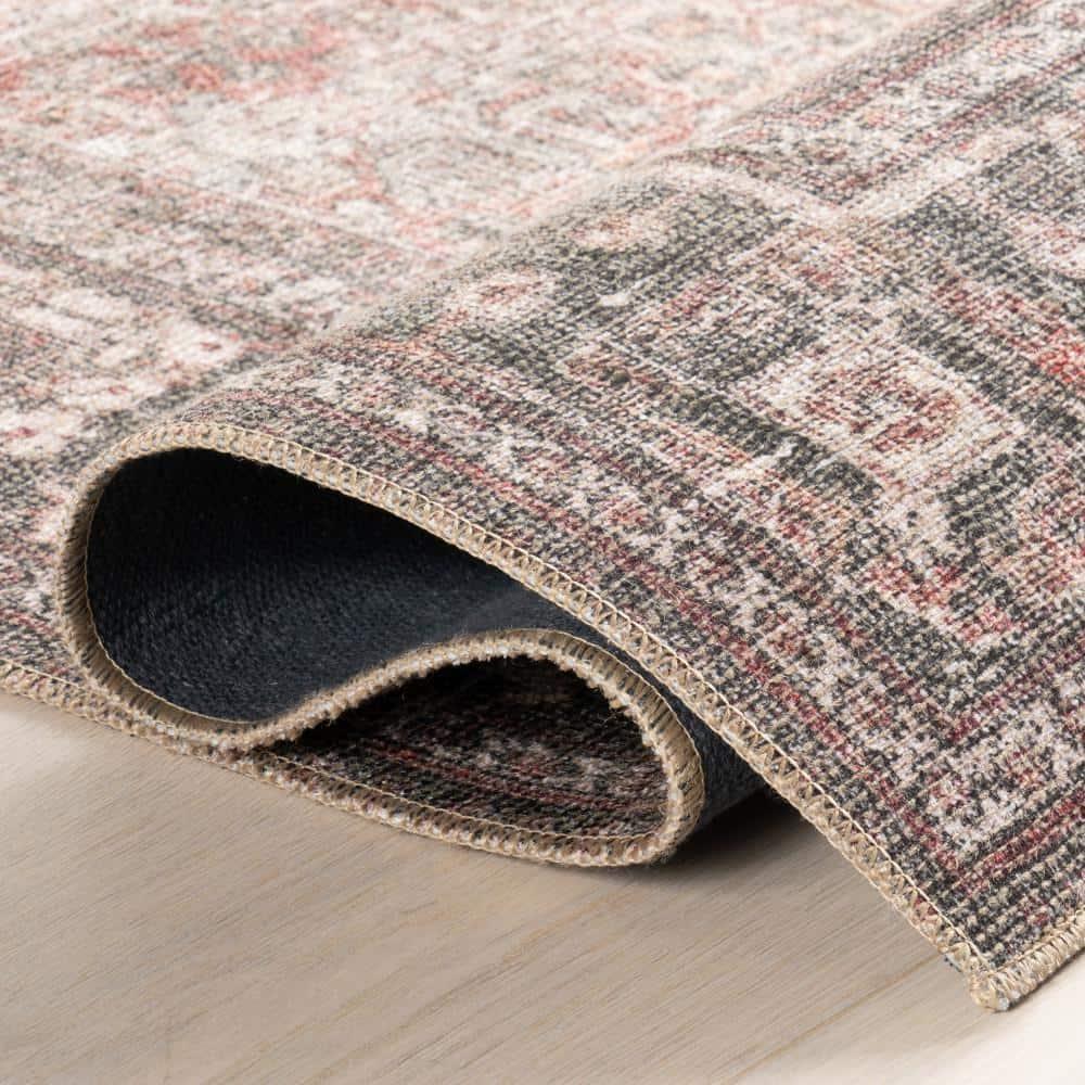 Nuloom Hillstone Collection Maybelle Traditional Vintage Medallion Area Rug, 9' x 12', Grey