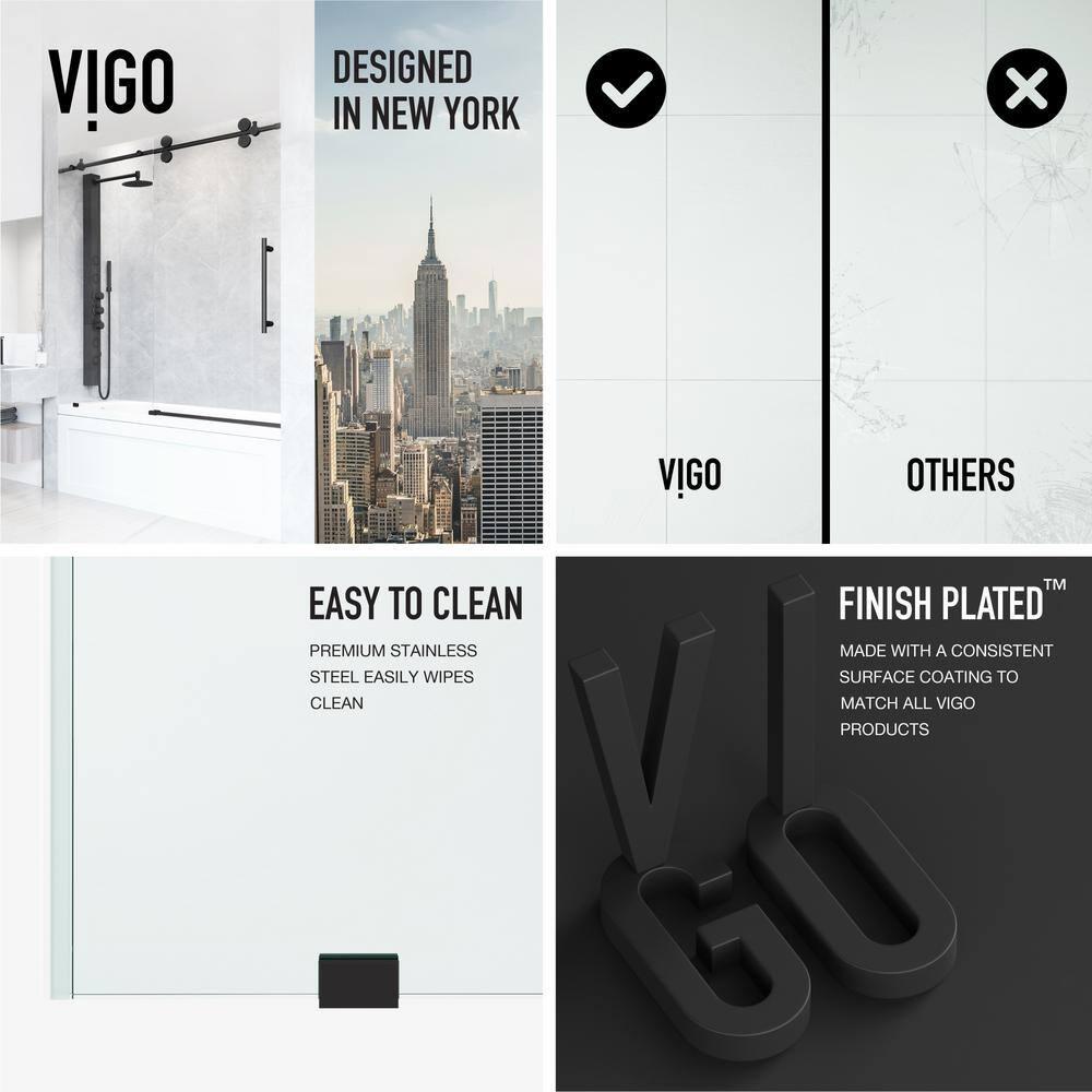 Elan 56-60" W x 66" H Sliding Frameless Tub Door with 3/8" Laminated Glass