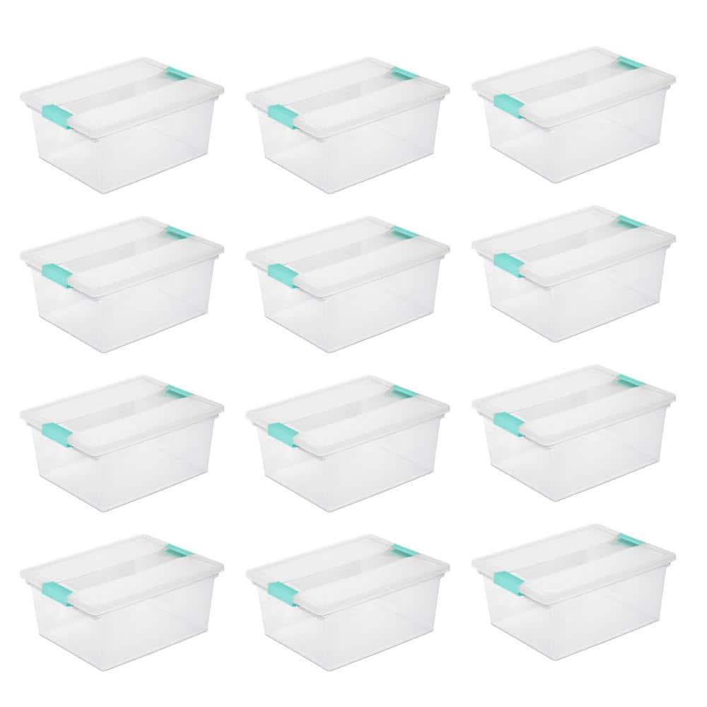 Sterilite Sterilite Plastic Stackable Storage Bin w/Clear Latch Lid (Set of 6)