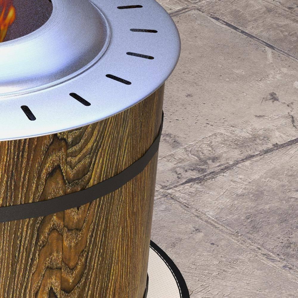 SHANRUGUOJI Outsunny Smokeless Fire Pit With Fireproof Mat, 20" Barrel Style Portable Wood Burning Firepit, Magnesium Oxide Low Smoke Camping Bonfire Stove For Backyard, Patio, Picnic