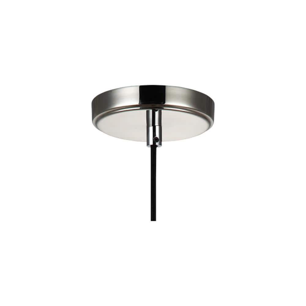 Loras Chrome Finish Mini Pendant with Clear Seeded Glass