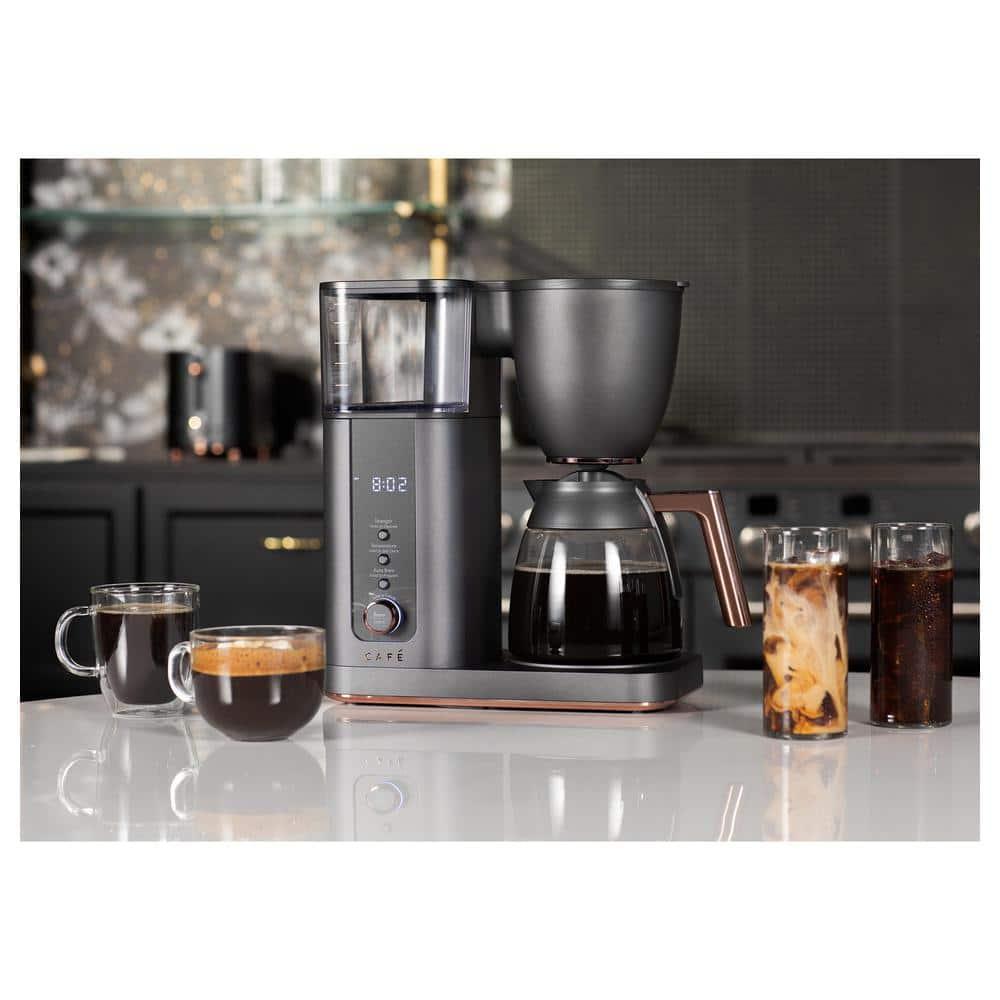 Café ™ Matte Black 10-Cup Drip Coffee Maker with Glass Carafe
