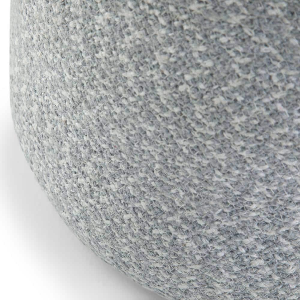 SIMPLIHOME Bayley Boho Round Braided Pouf in Blue, Natural Cotton for the Living Room, Bedroom and Kids Room