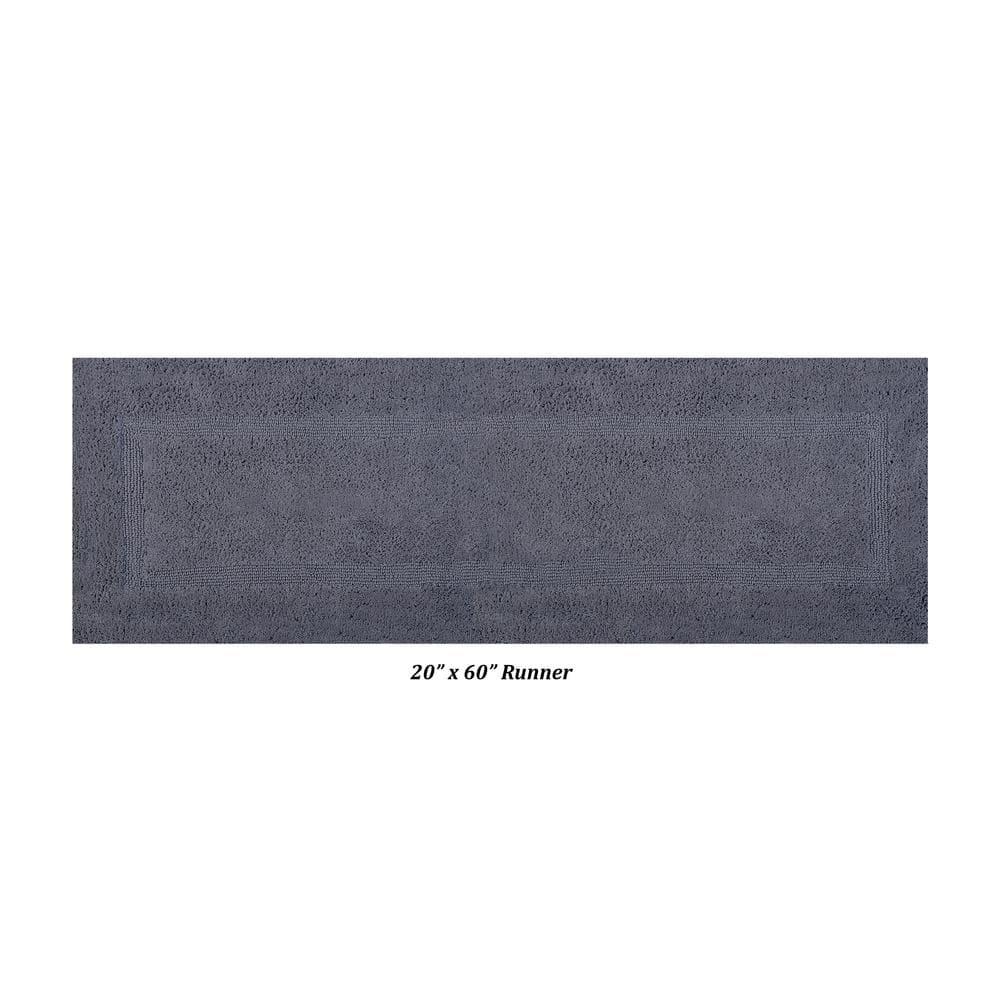 Better Trends Lux 100% Cotton Tufted Solid Reversible Bath Rug Set 3 PC (20" x 20" | 21" x 34" | 20" x 60") - Gray