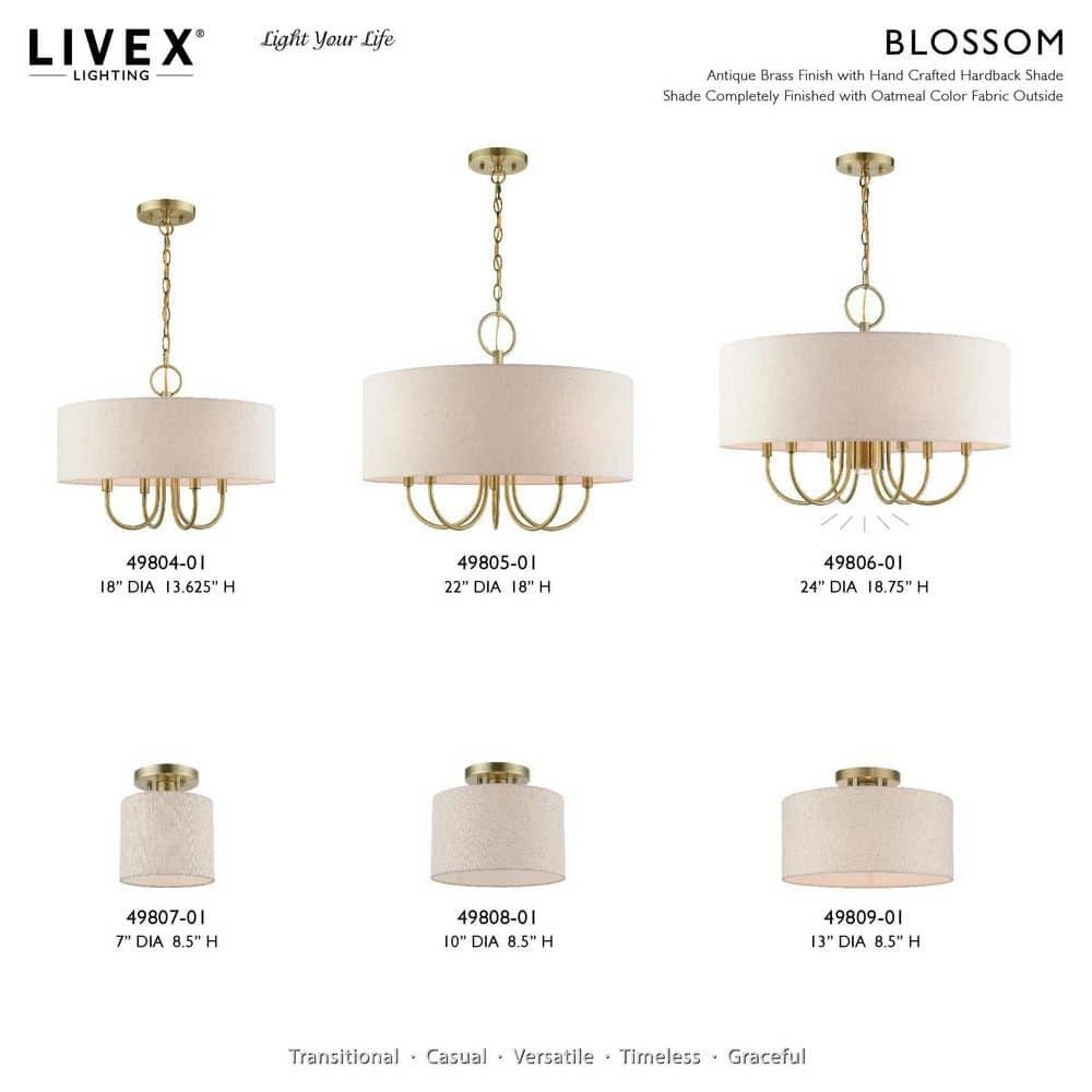 Livex Lighting Blossom 1 - Light Semi-Flush Mount in  Antique Brass