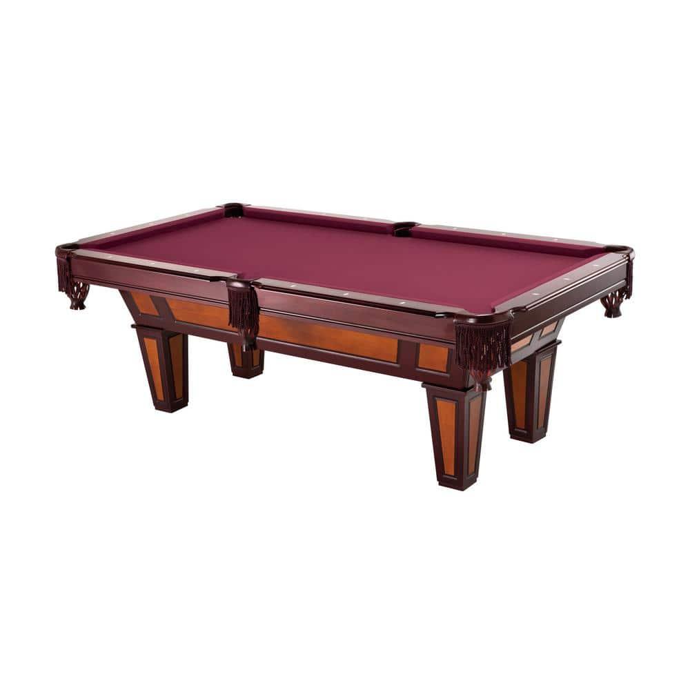 Fat Cat Frisco 7.5' Pool Table with Classic Style Billiard Pockets and Contemporary Straight Legs, Oak Finish with Bronze Colored Cloth Playing Surface