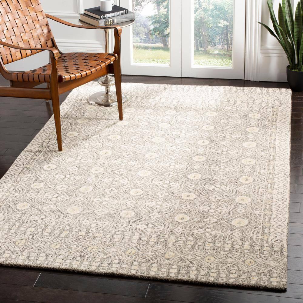 Micro-Loop MLP801 Hand Tufted Area Rug - Charcoal/Ivory - 5'x5' - Safavieh.