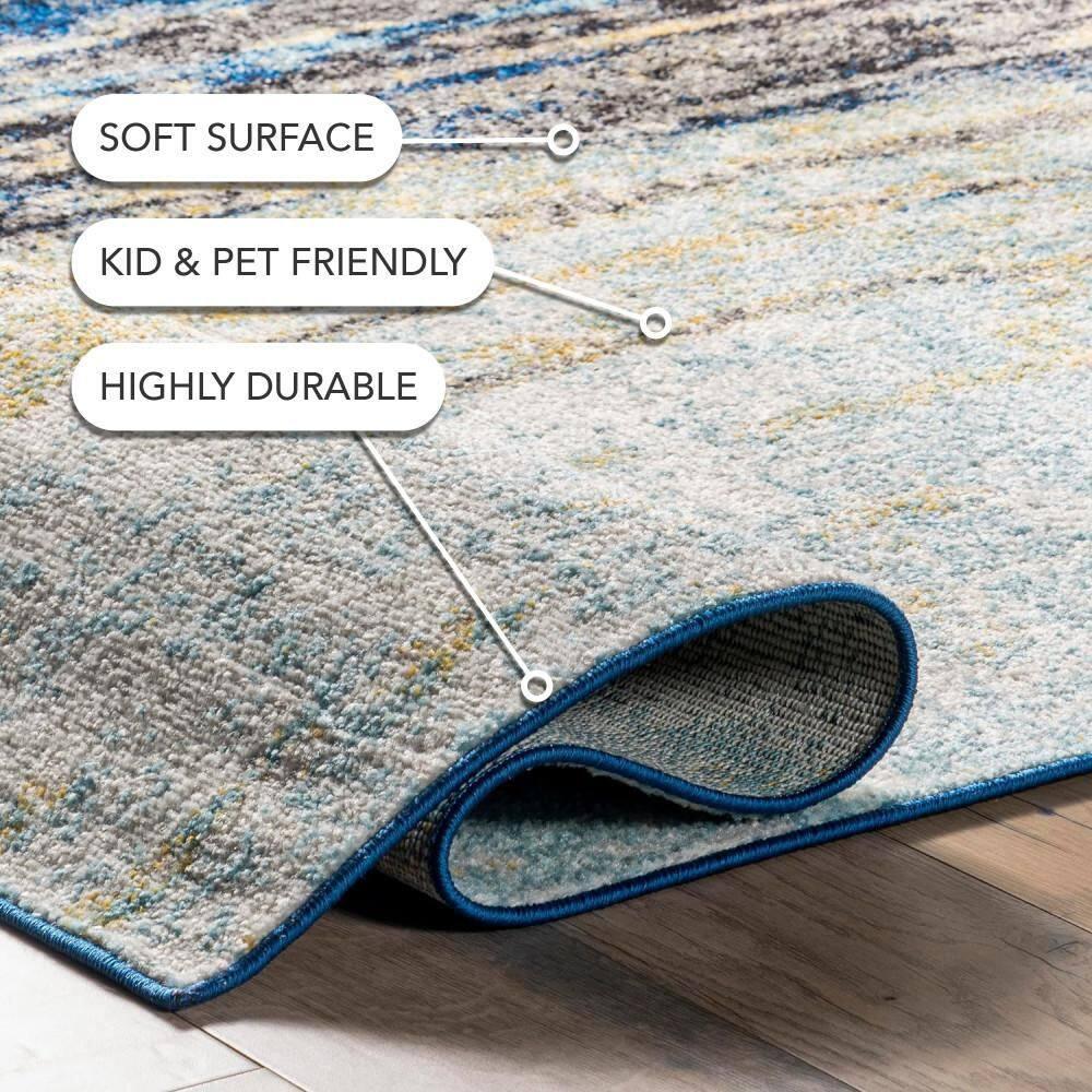 9'x12' Katharina Area Rug Green - nuLOOM: Stain-Resistant, Flat Pile, Nautical Style, Indoor Use, Machine Made